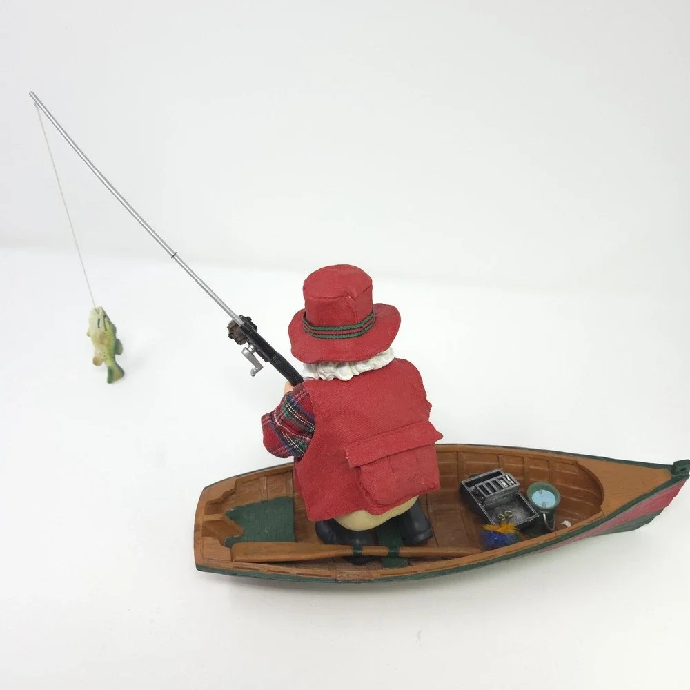 Possible‎ Dreams Clothtique Fishing Santa With Baited Breath Figurine 2003 Boat